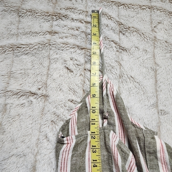 Size L Mini dress Spaghetti straps Linen blend Green white FOREVER 21 #79 - Picture 12 of 15